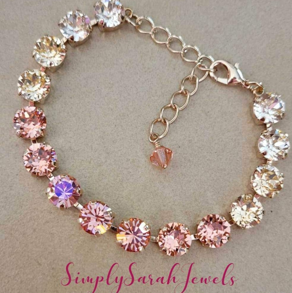 Crystal Tennis Bracelet in Rose Gold